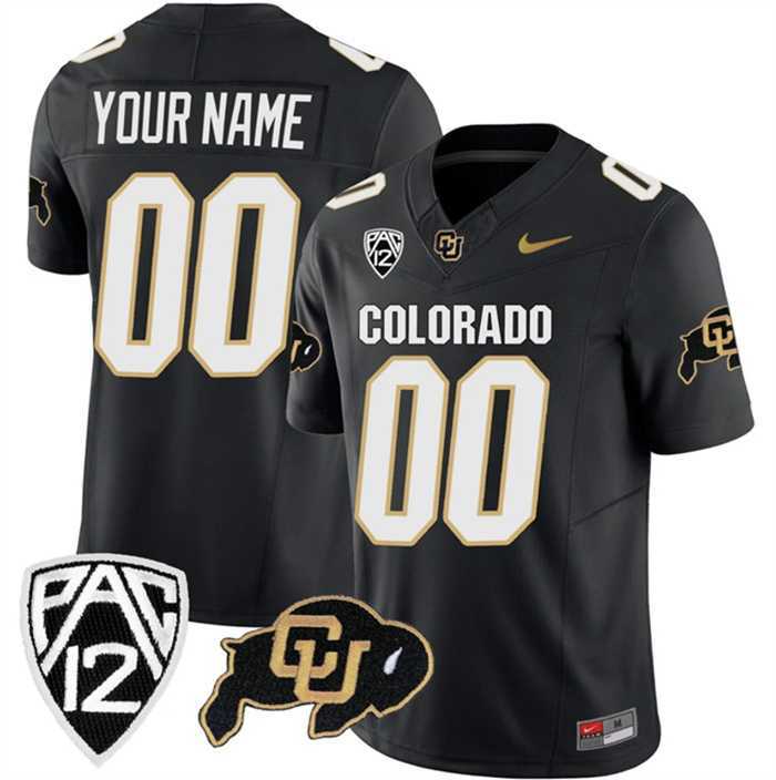 Mens Colorado Buffaloes Active Player Custom Black 2023 F.U.S.E. Stitched Football Jersey